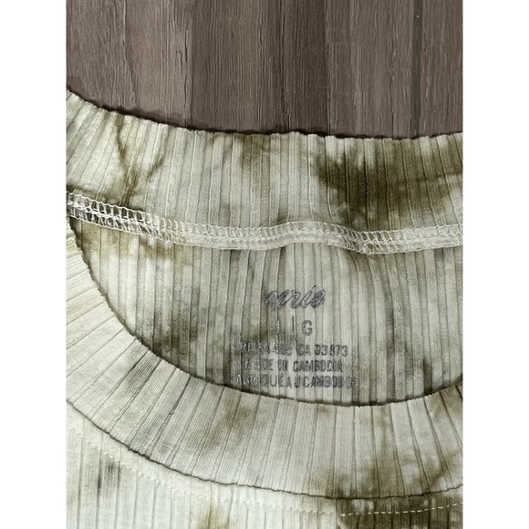 NWT Aerie Olive Green Tye-Dye, Cutoff Crop Tank, L, #546-T - Picture 4 of 4